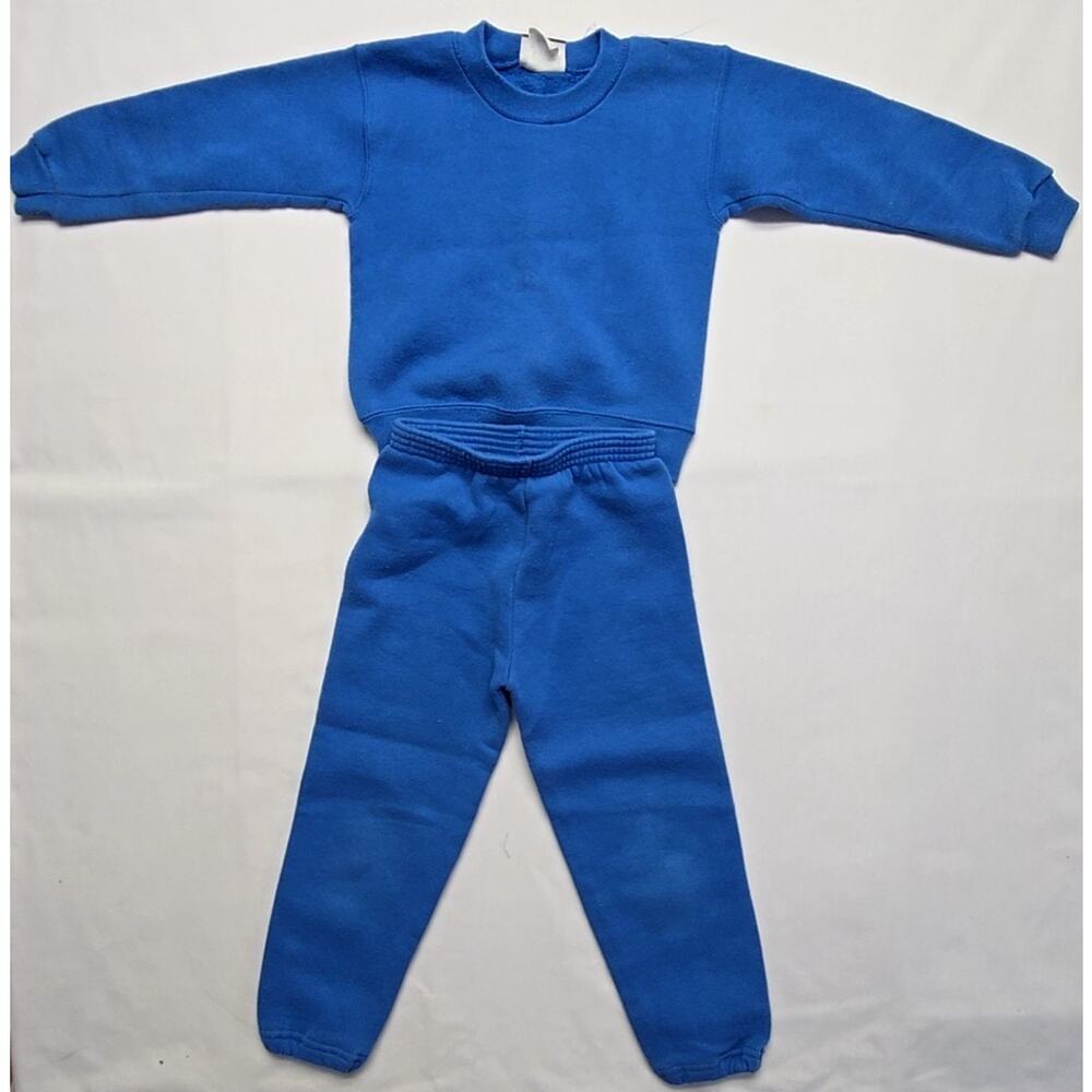 Vintage Sturdy Sweats Set Heavyweight Blue Girls X-Small Lee 90s Warm Cozy
